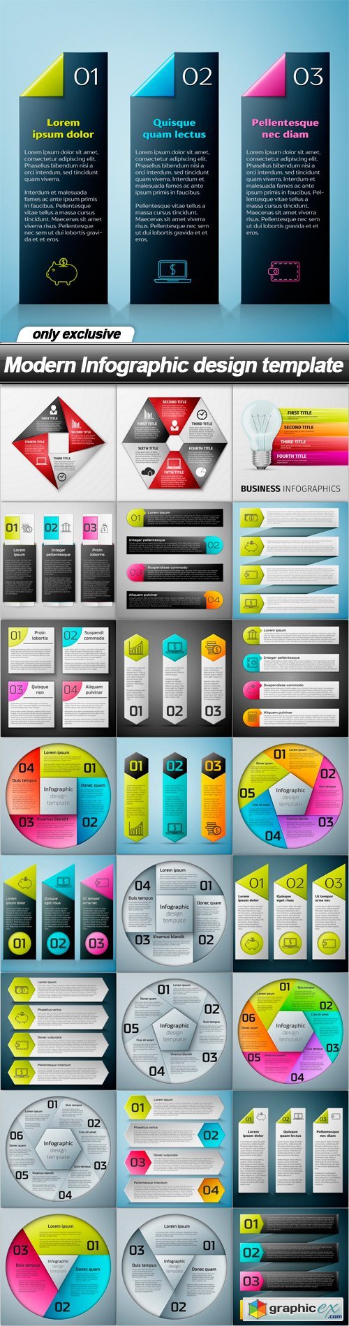 Modern Infographic design template - 25 EPS