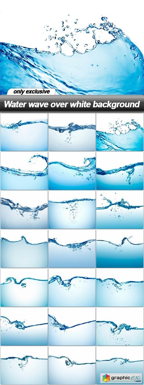 Water wave over white background - 21 UHQ JPEG