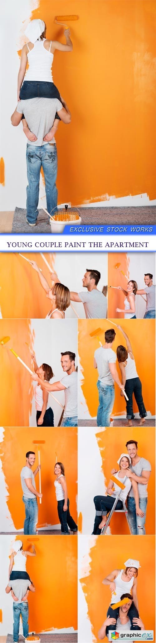 Young couple paint the apartment 8X JPEG