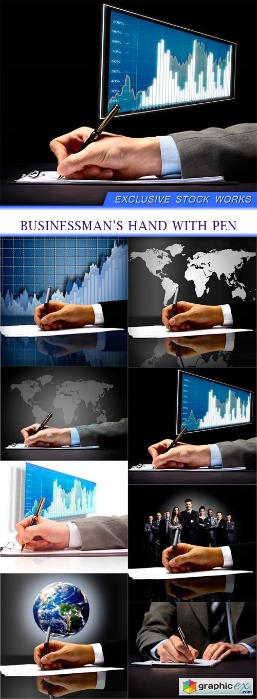 Businessman's hand with pen 8x JPEG