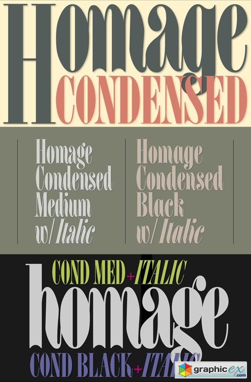 Homage Condensed Font Family