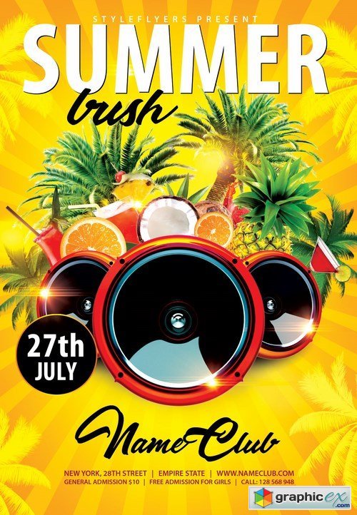Summer Bush PSD Flyer Template + Facebook Cover