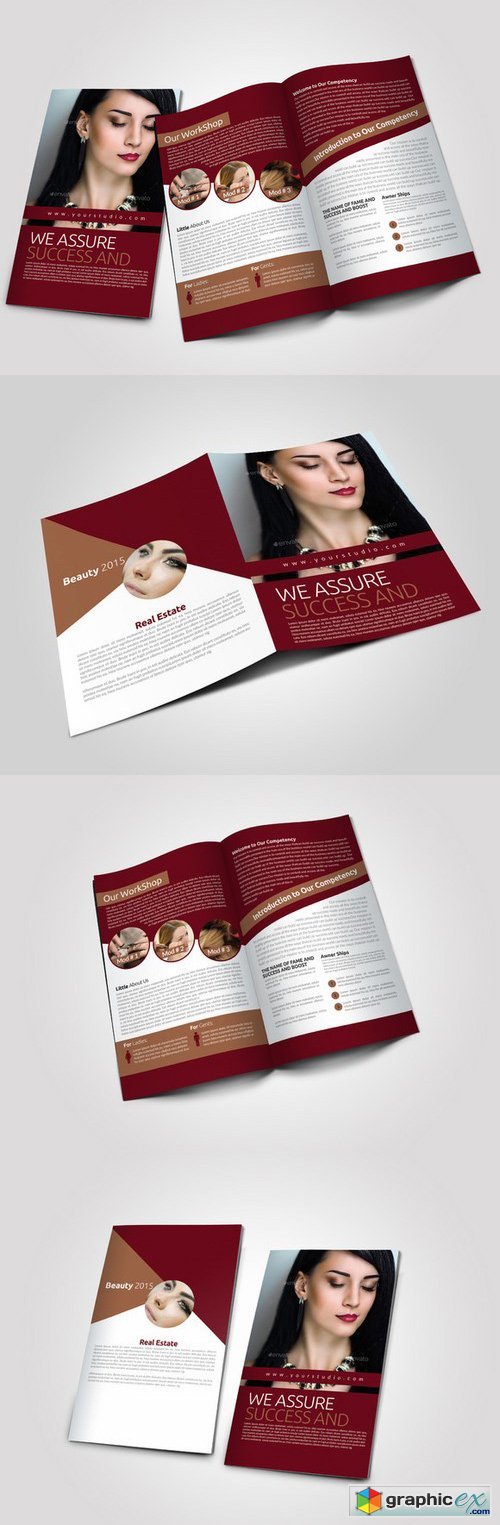 4 Pages Salon Bi Fold Brochure