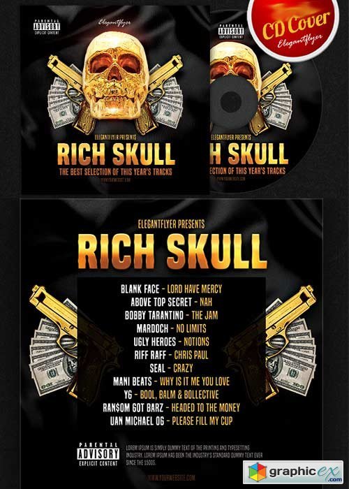 Rich Skull CD Cover PSD Template