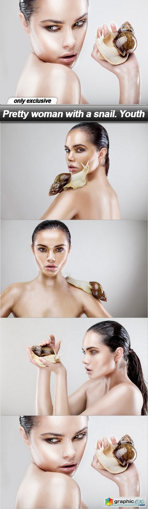 Pretty woman with a snail. Youth - 4 UHQ JPEG