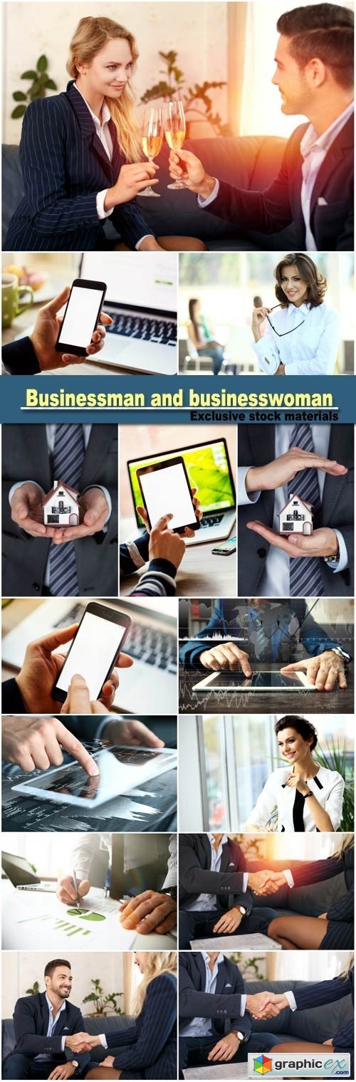 Businessman handshake with businesswoman