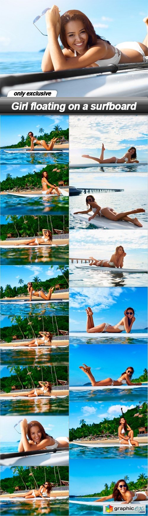 Girl floating on a surfboard - 15 UHQ JPEG
