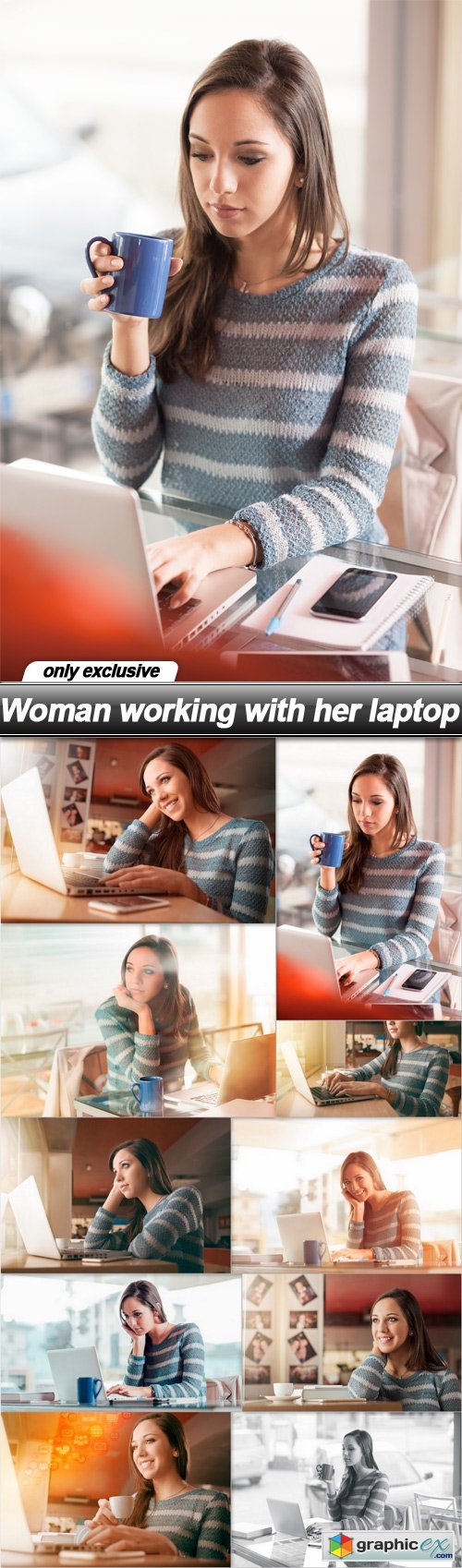 Woman working with her laptop - 10 UHQ JPEG