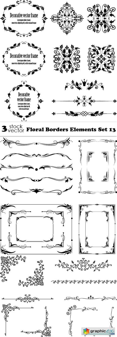 Floral Borders Elements Set 13