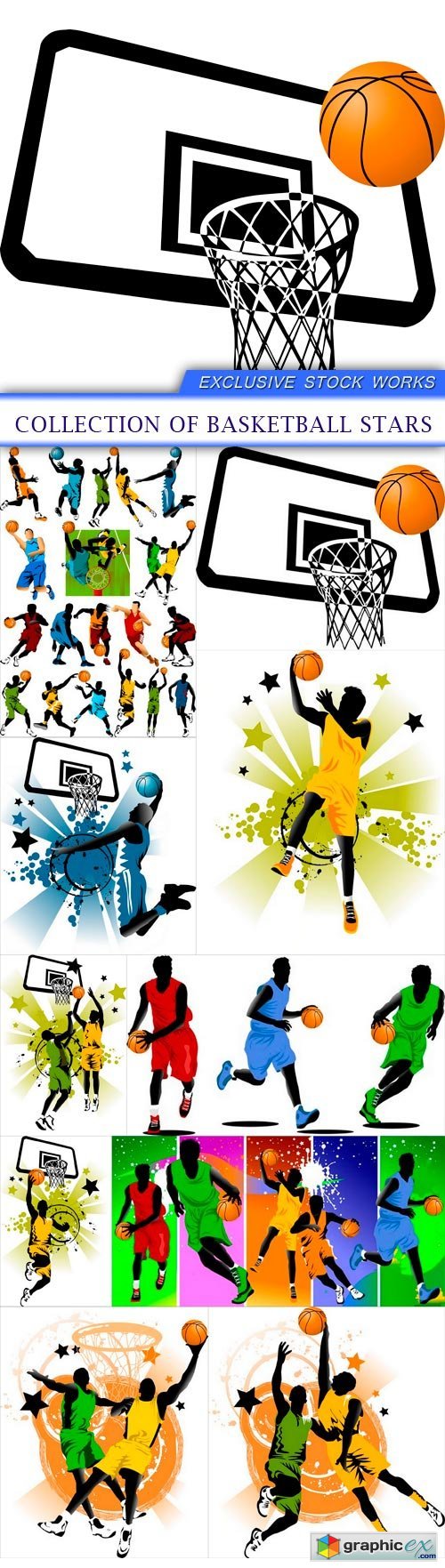 collection of basketball stars 10X EPS