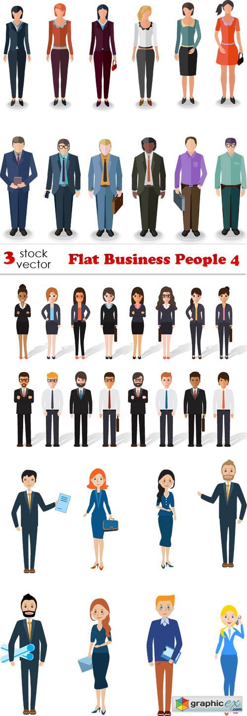 Flat Business People 4
