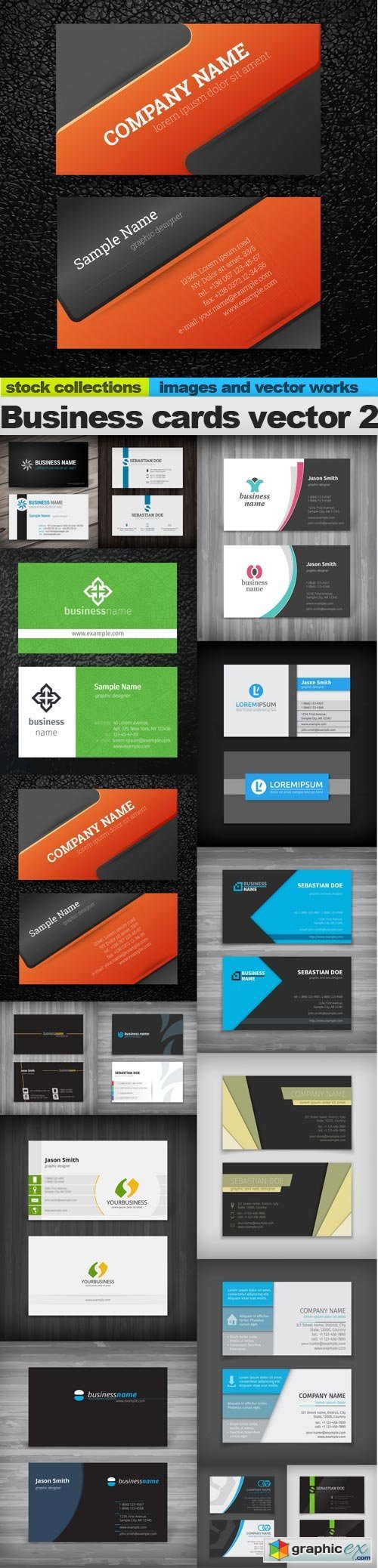 Business cards vector 2, 15 x EPS
