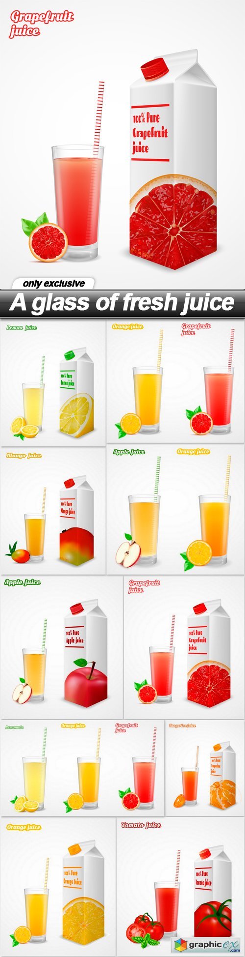 A glass of fresh juice - 10 EPS
