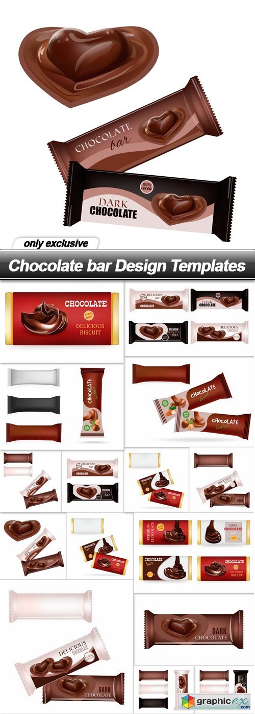 Chocolate bar Design Templates - 16 EPS