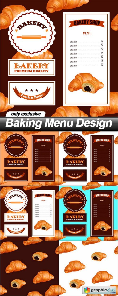 Baking Menu Design - 6 EPS