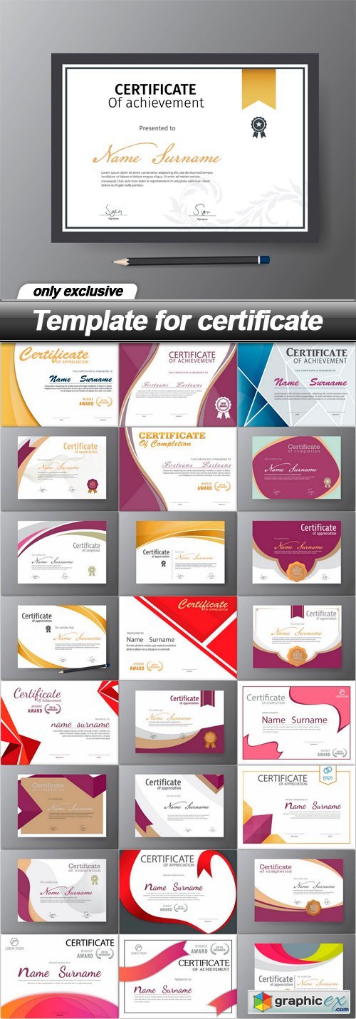 Template for certificate - 25 EPS