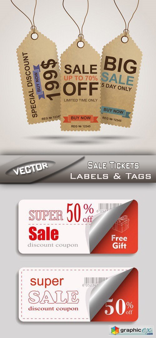 Sale Tickets Labels and Tags