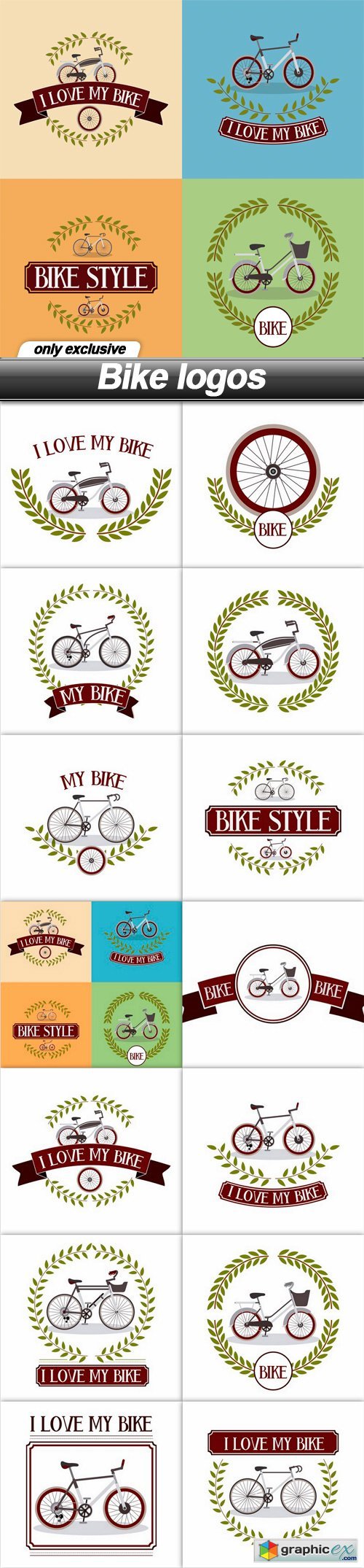Bike logos - 14 EPS