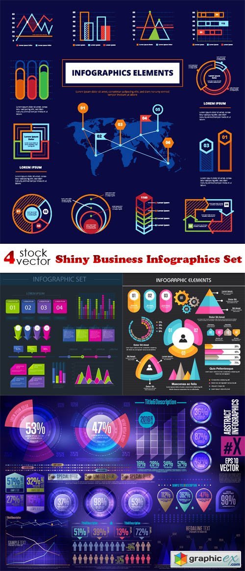 Shiny Business Infographics Set