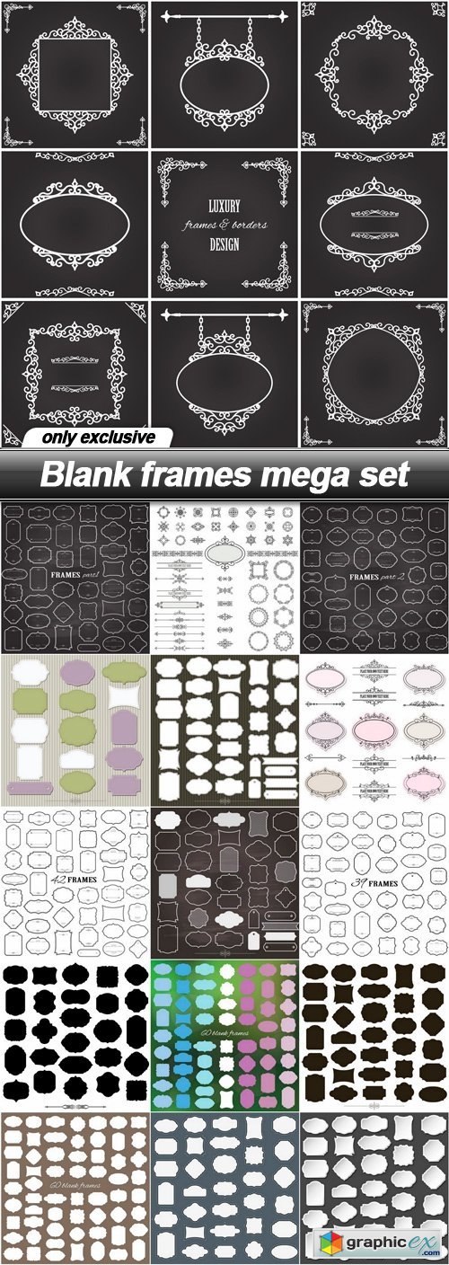 Blank frames mega set - 16 EPS