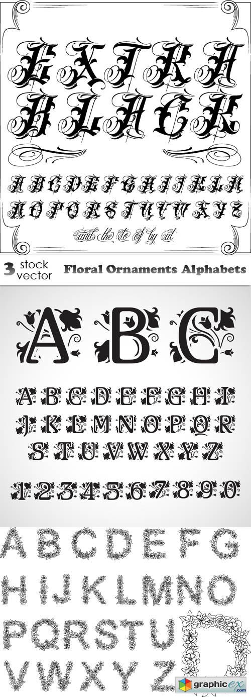 Floral Ornaments Alphabets