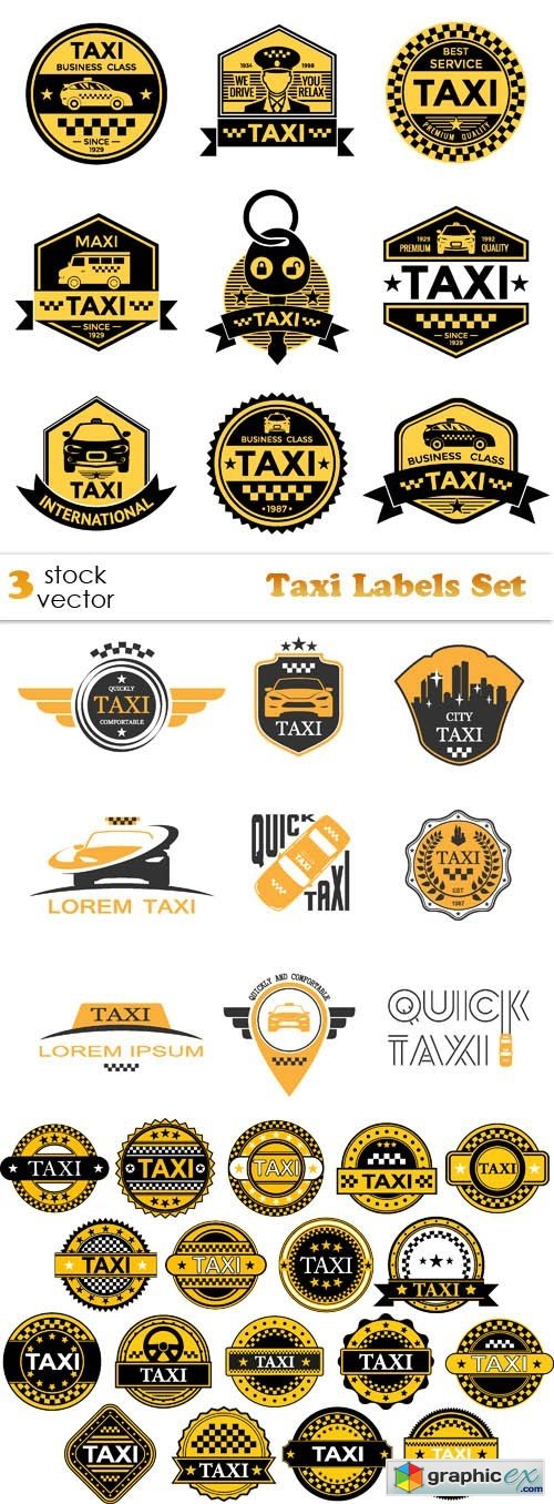 Taxi Labels Set
