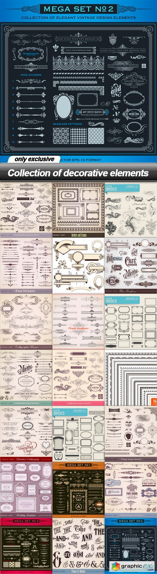 Collection of decorative elements - 21 EPS