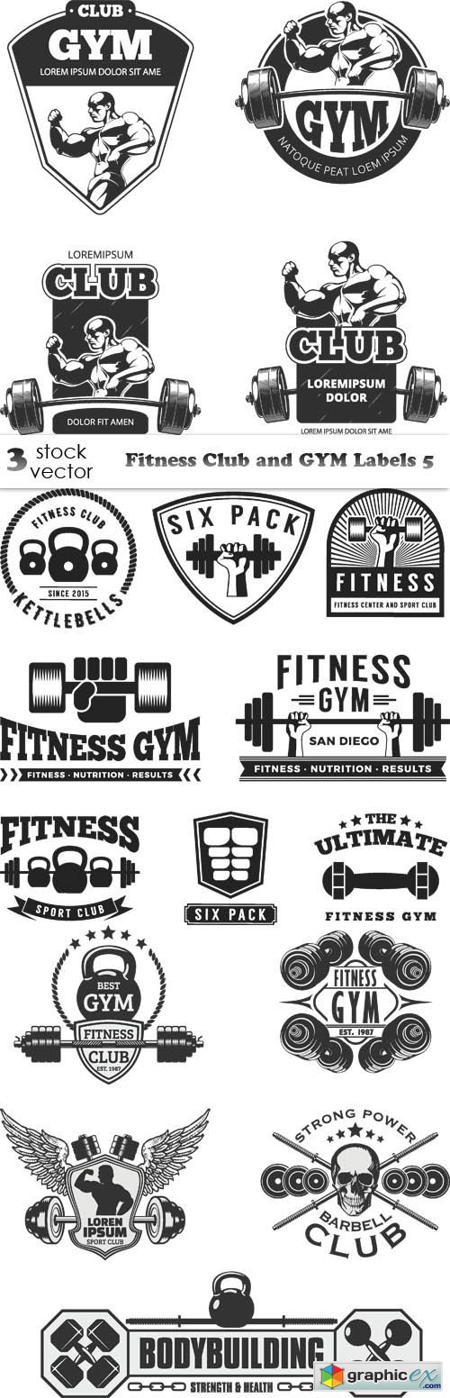 Fitness Club and GYM Labels 5