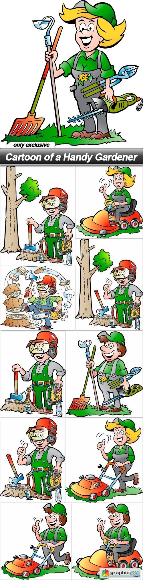 Cartoon of a Handy Gardener - 11 EPS