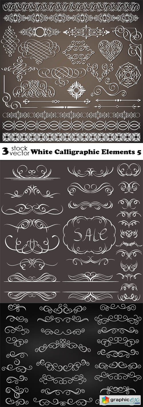 White Calligraphic Elements 5