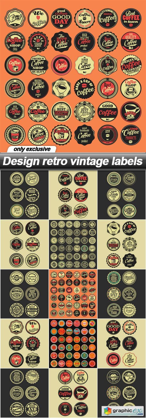 Design retro vintage labels - 15 EPS