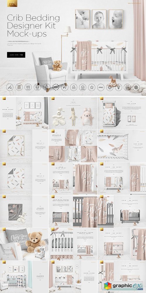 Crib Bedding Designers Kit Mockups