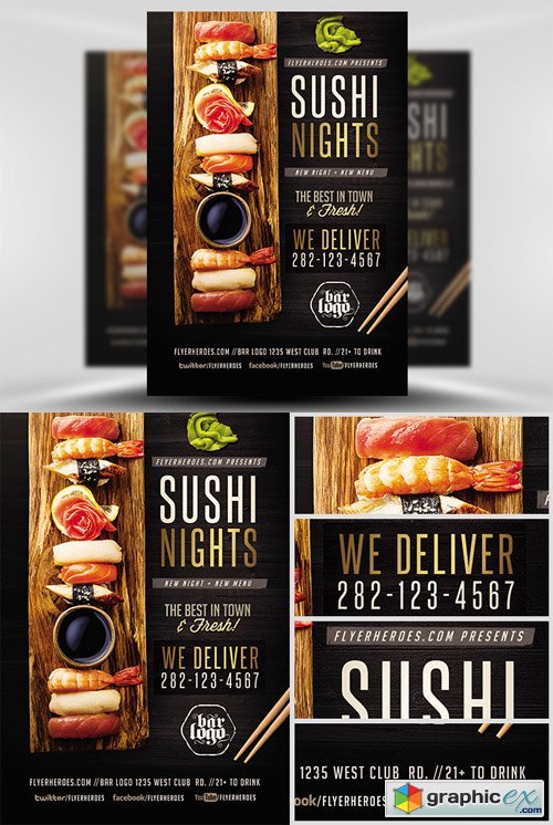 Sushi Nights Flyer Template