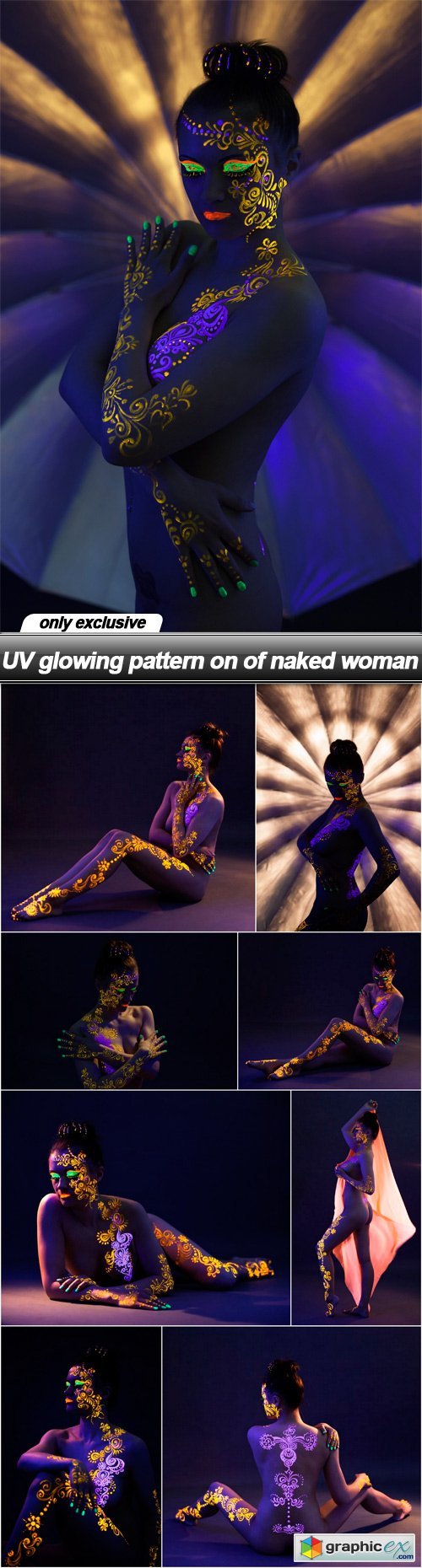UV glowing pattern on of naked woman - 9 UHQ JPEG