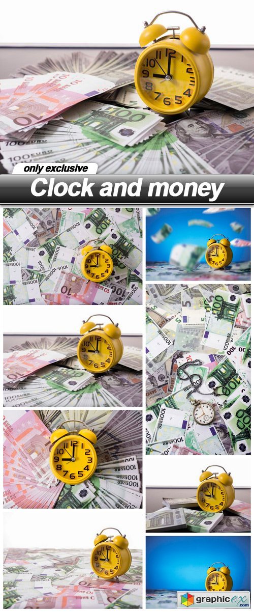 Clock and money - 8 UHQ JPEG