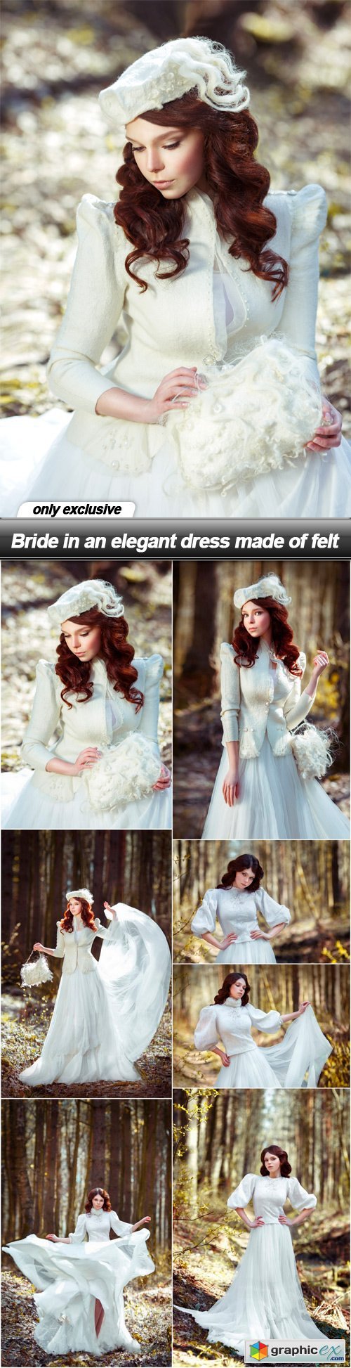 Bride in an elegant dress made of felt - 7 UHQ JPEG