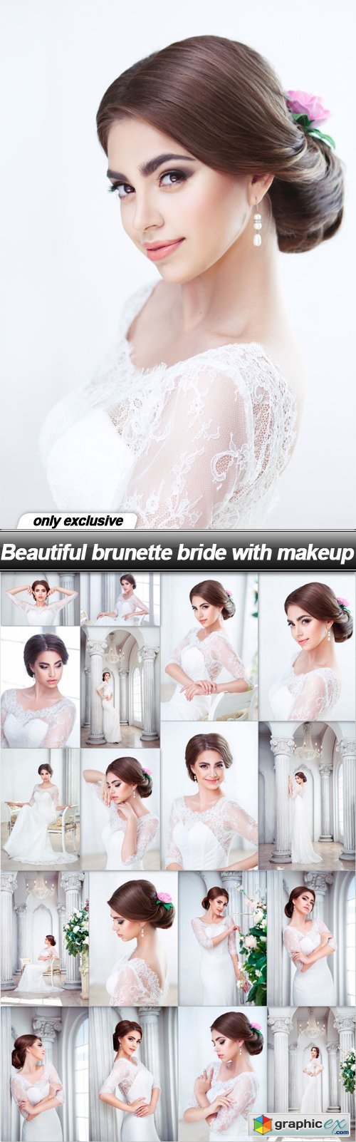 Beautiful brunette bride with makeup - 18 UHQ JPEG