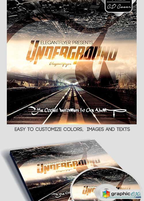Underground CD Cover PSD Template