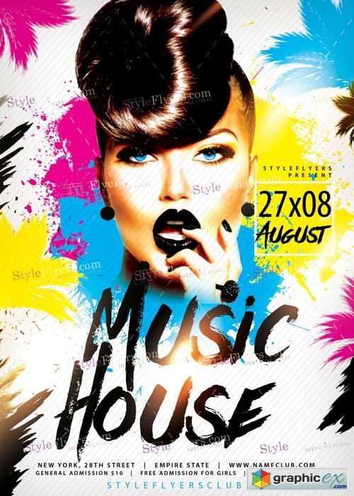 Music House PSD Flyer Template