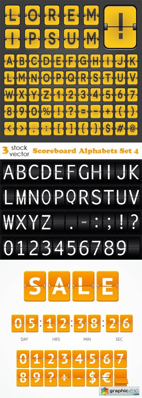 Scoreboard Alphabets Set 4