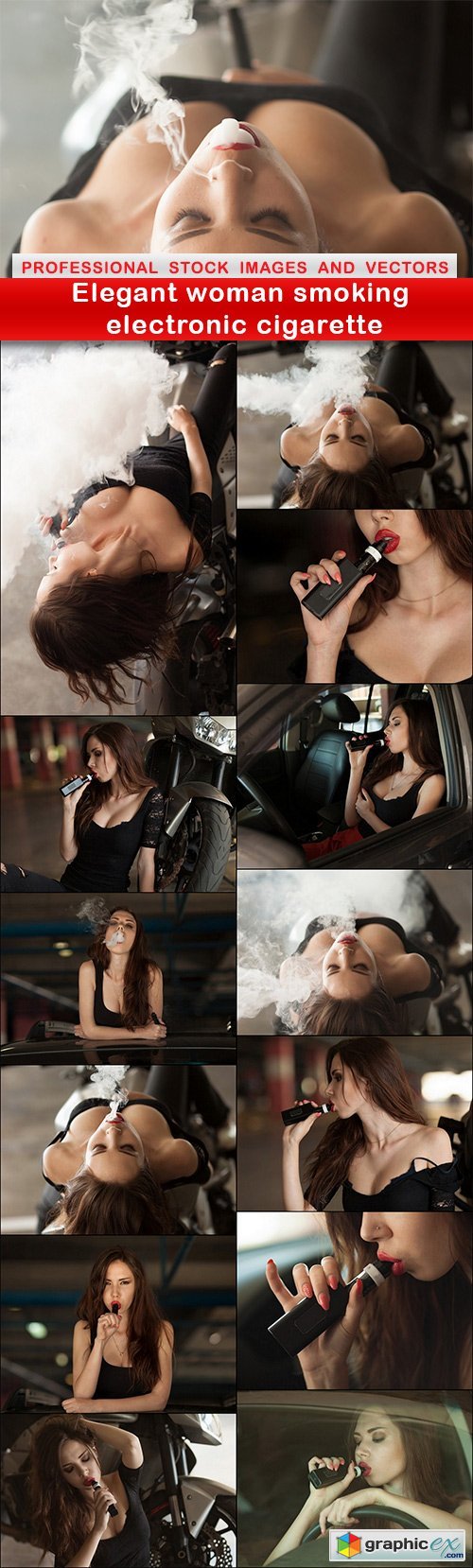 Elegant woman smoking electronic cigarette - 14 UHQ JPEG