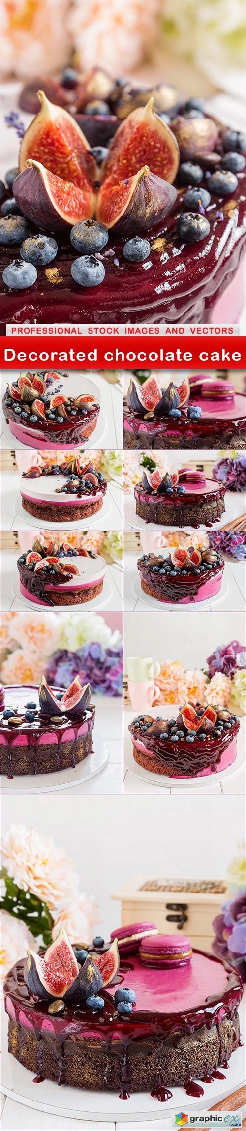 Decorated chocolate cake - 10 UHQ JPEG