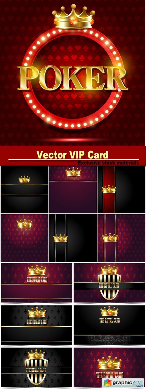 Vip card with a golden crown