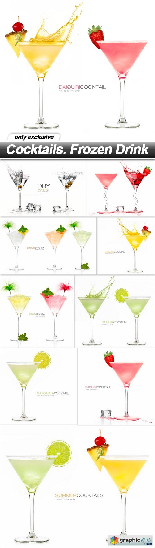 Cocktails. Frozen Drink - 10 UHQ JPEG