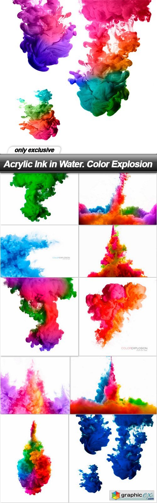 Acrylic Ink in Water. Color Explosion - 11 UHQ JPEG