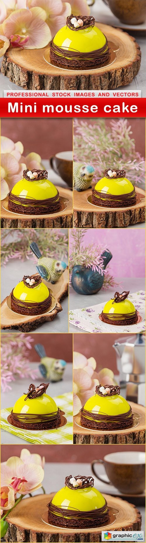 Mini mousse cake - 8 UHQ JPEG