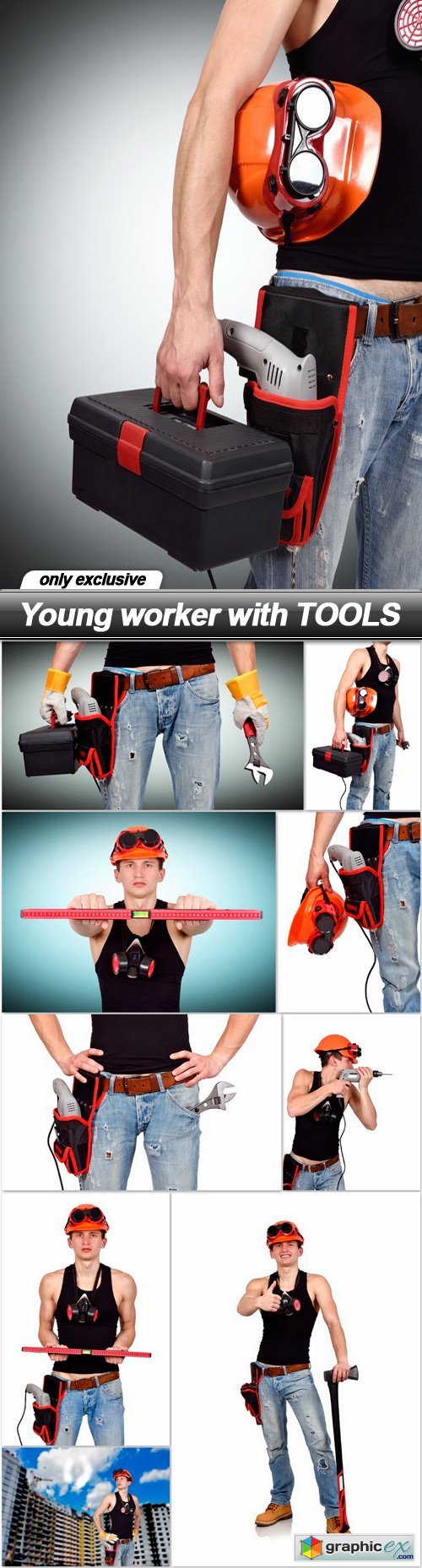 Young worker with TOOLS - 10 UHQ JPEG