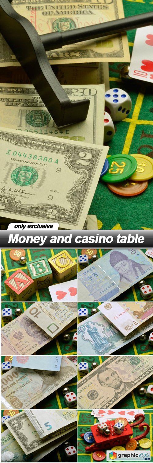 Money and casino table - 9 UHQ JPEG