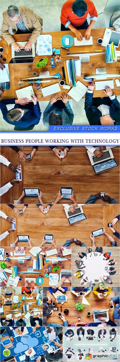 Business People Working with Technology 8X JPEG