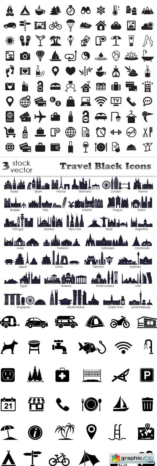 Travel Black Icons
